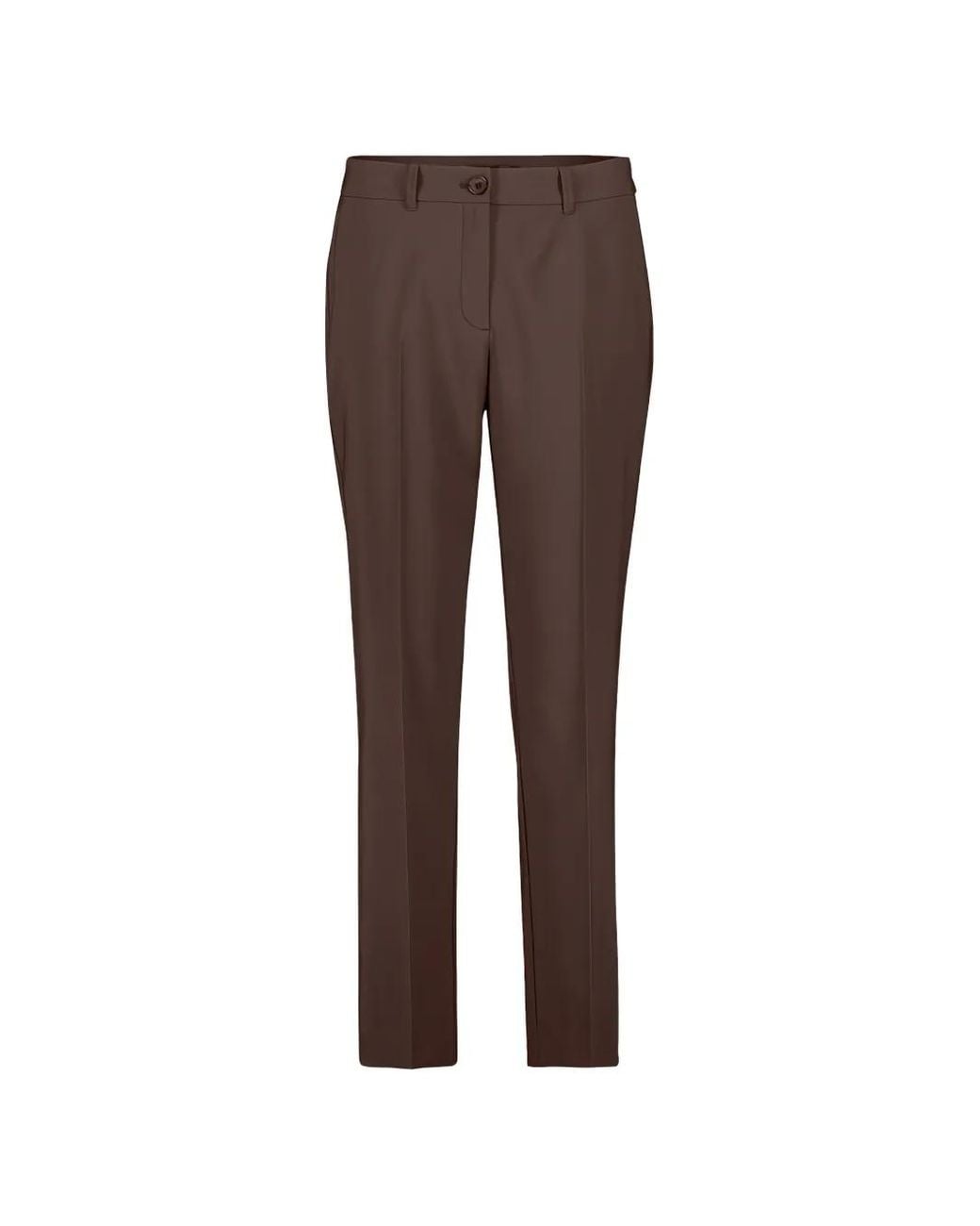 Betty Barclay Brown Pressed-Crease Tailored Trousers