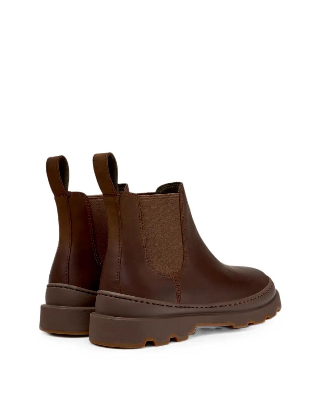 Camper Brown Brutus+ Calfskin Chelsea Boots With Lug Sole