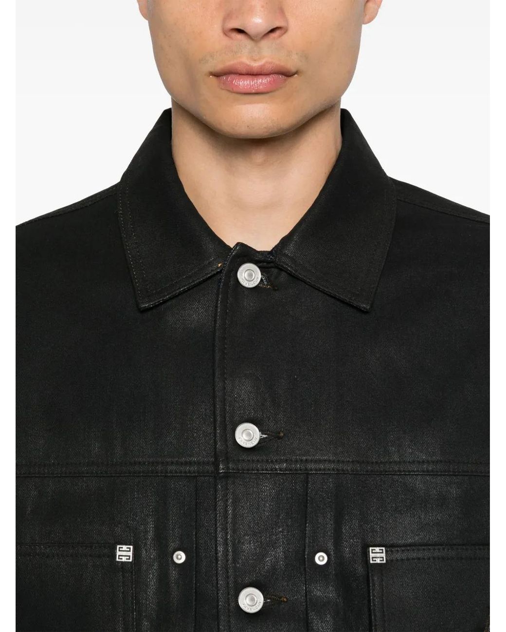 Givenchy Black Coated Denim Jacket for men