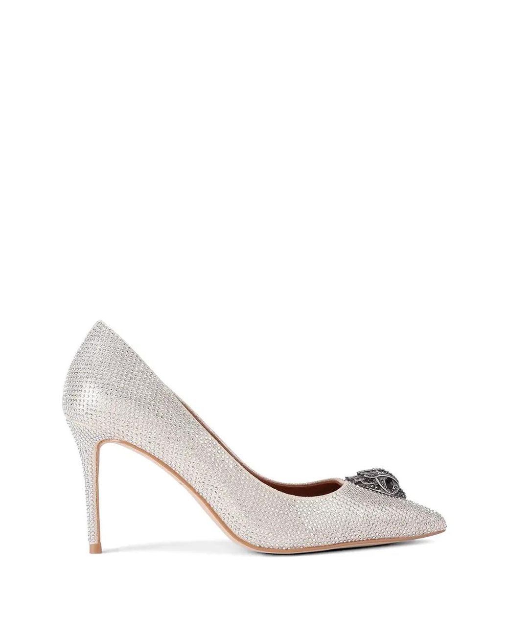 Kurt Geiger White Studded Jewel Pumps