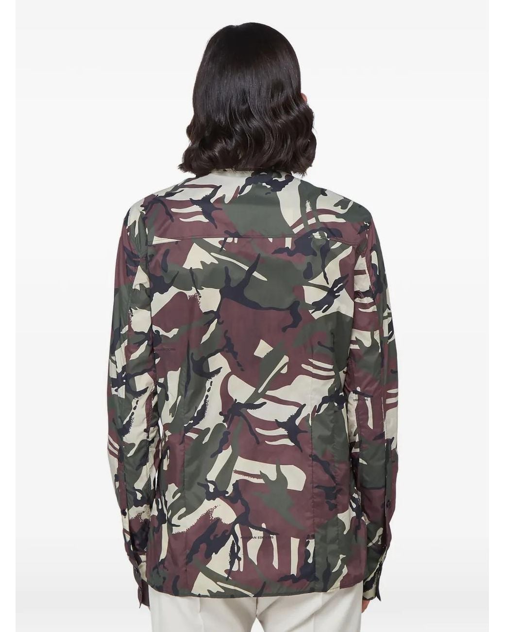 Kwaidan Editions Gray Camouflage Print Point Collar Shirt
