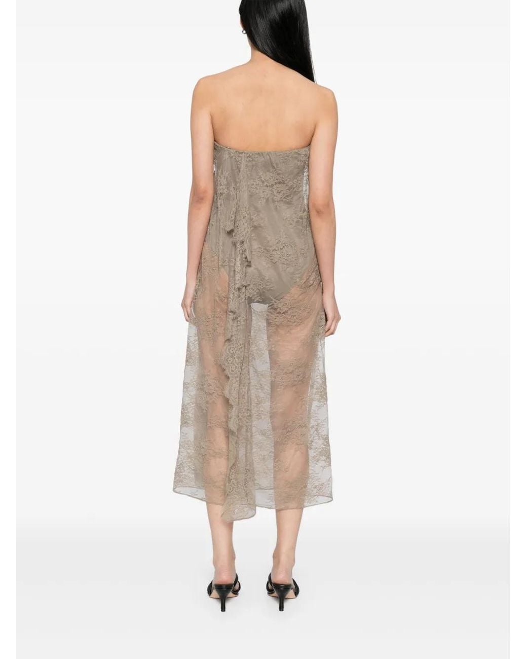 Christopher Esber Natural Floating Lace Dress