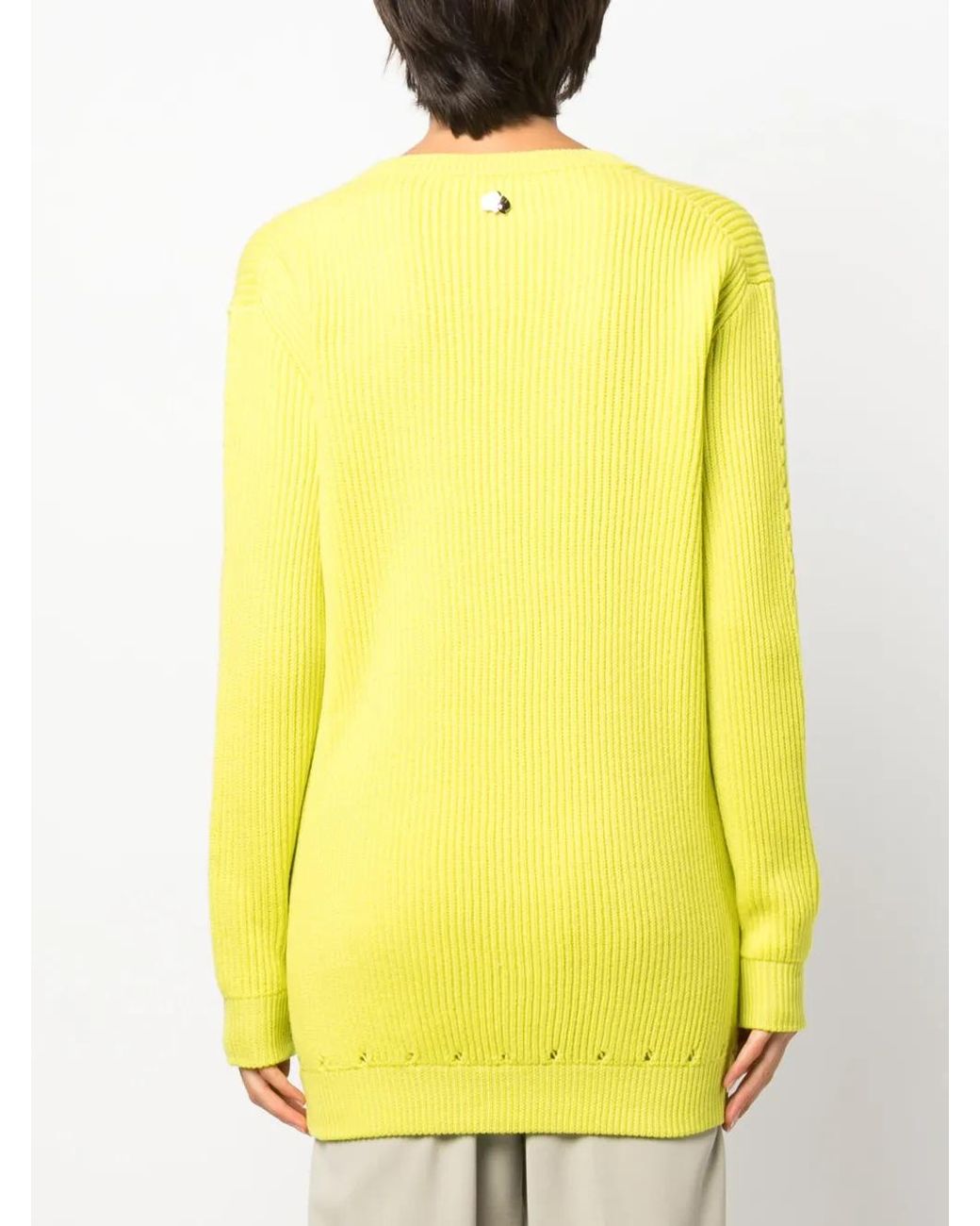 Genny Yellow V-Neck Wool Jumper