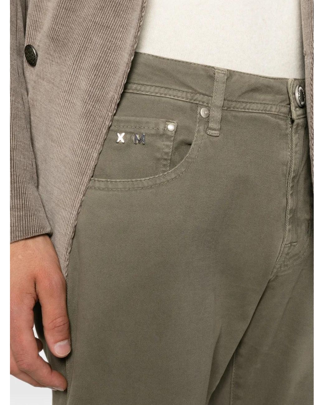 Sartoria Tramarossa Gray Pantalon Michelangelo À Plaque Logo for men