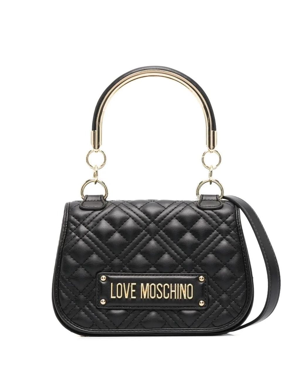 Love Moschino Black Diamond-Quilted Mini Bag