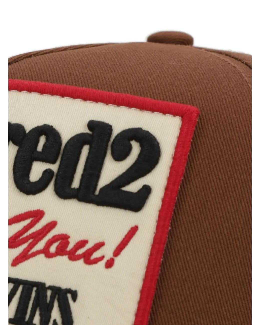 DSquared² Brown Logo-Patch Cap Hat for men