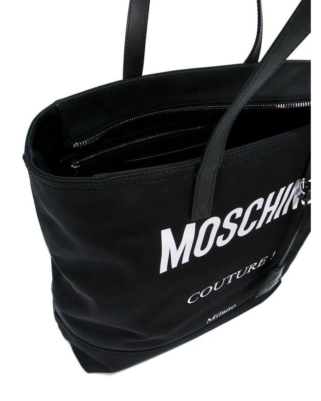 Moschino Black Contrast Logo Tote Bag for men