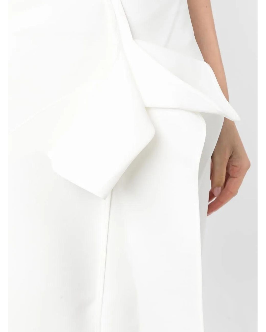 Maticevski White Draped-Detail Skirt