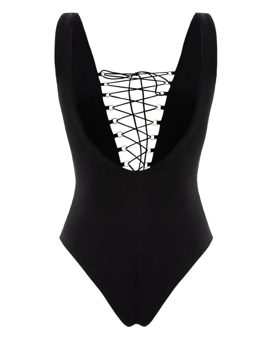 Noire Swimwear Black Lace-Up Swimsuit