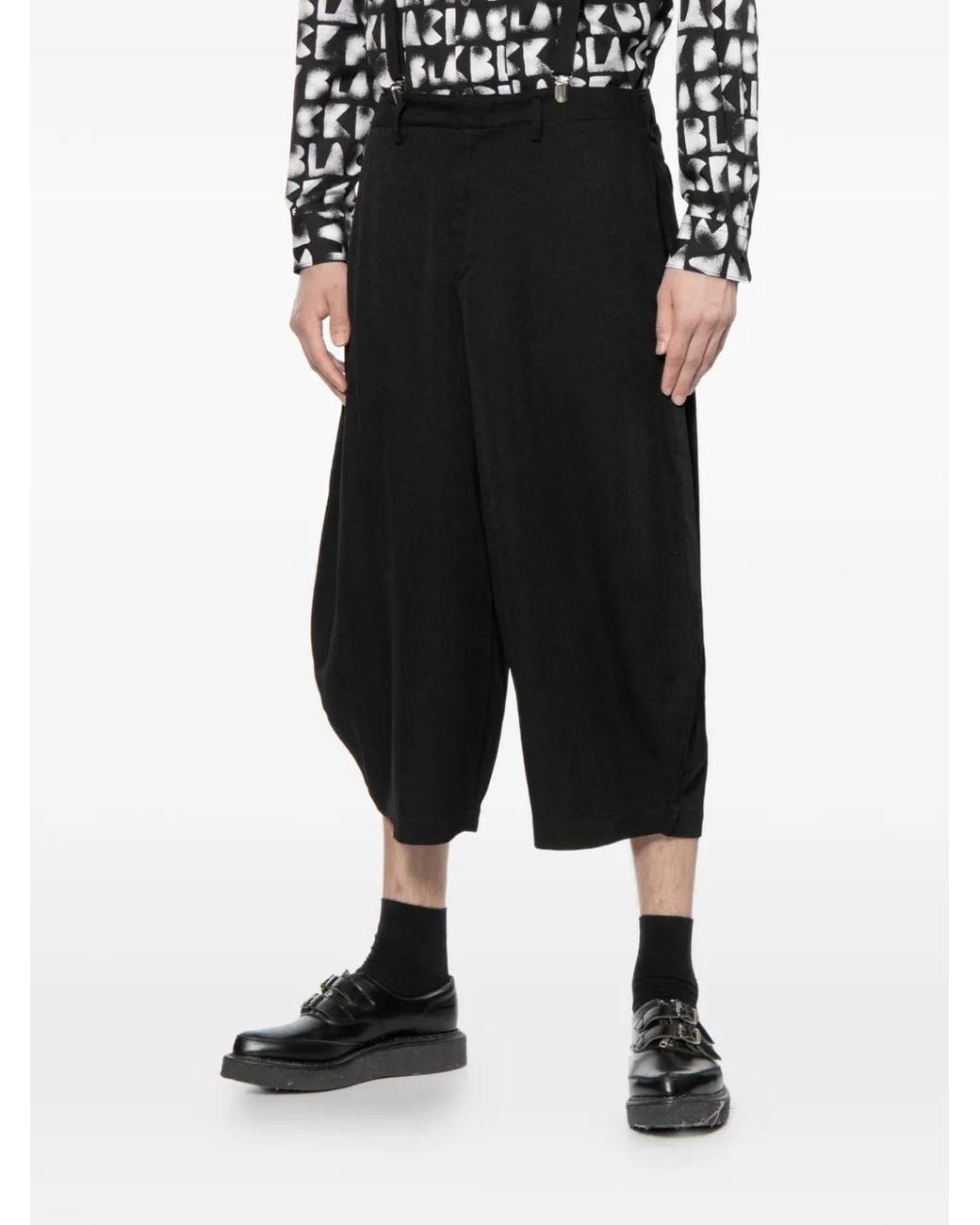 COMME DES GARÇON BLACK Black Drop-Crotch Suspenders Trousers