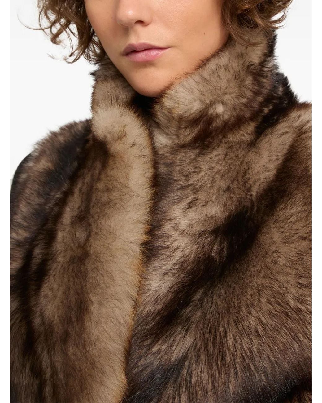 Yves Salomon Natural Toscana Shearling Coat