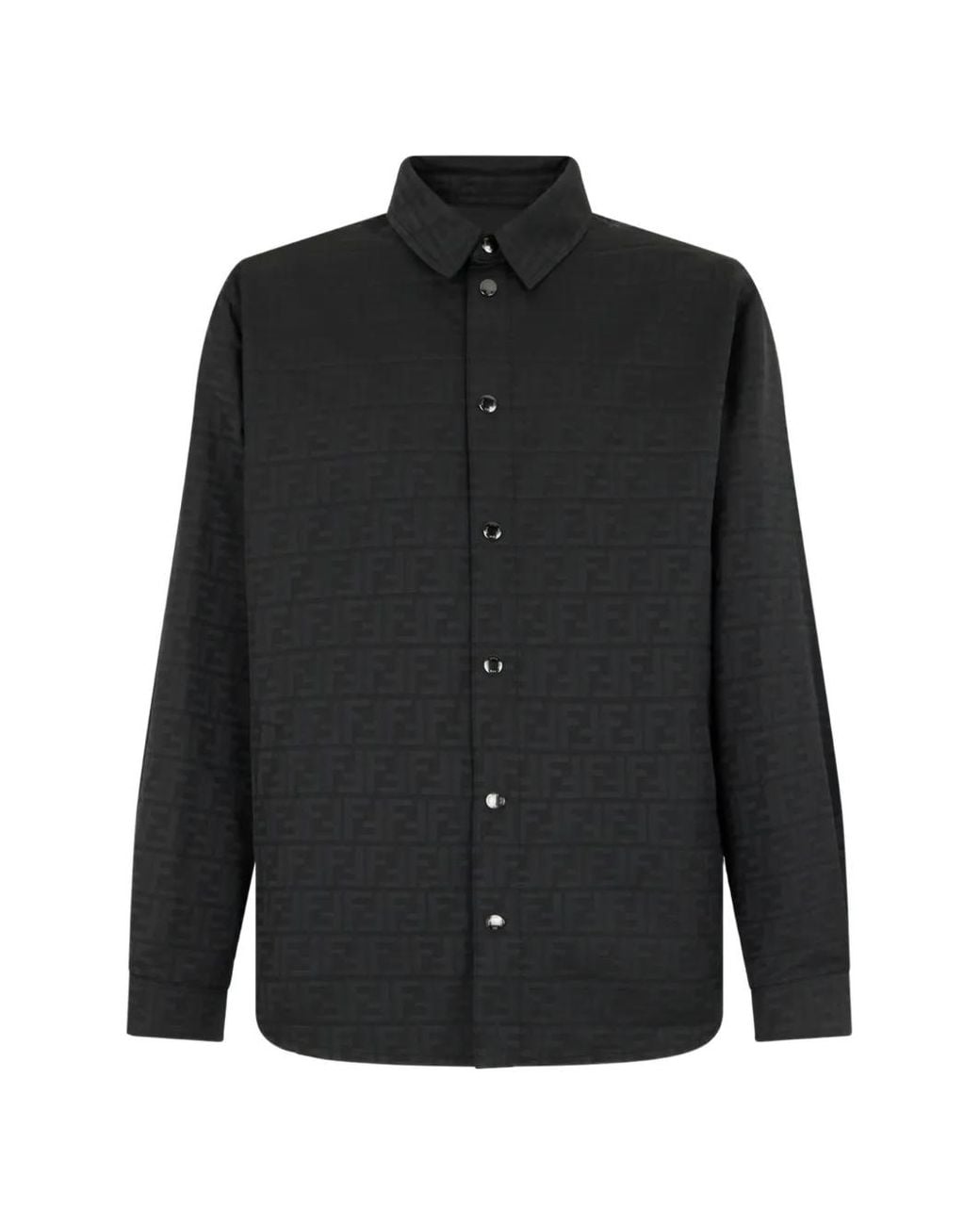 Fendi Black Ff Zucca Jacquard Nylon Blouson for men