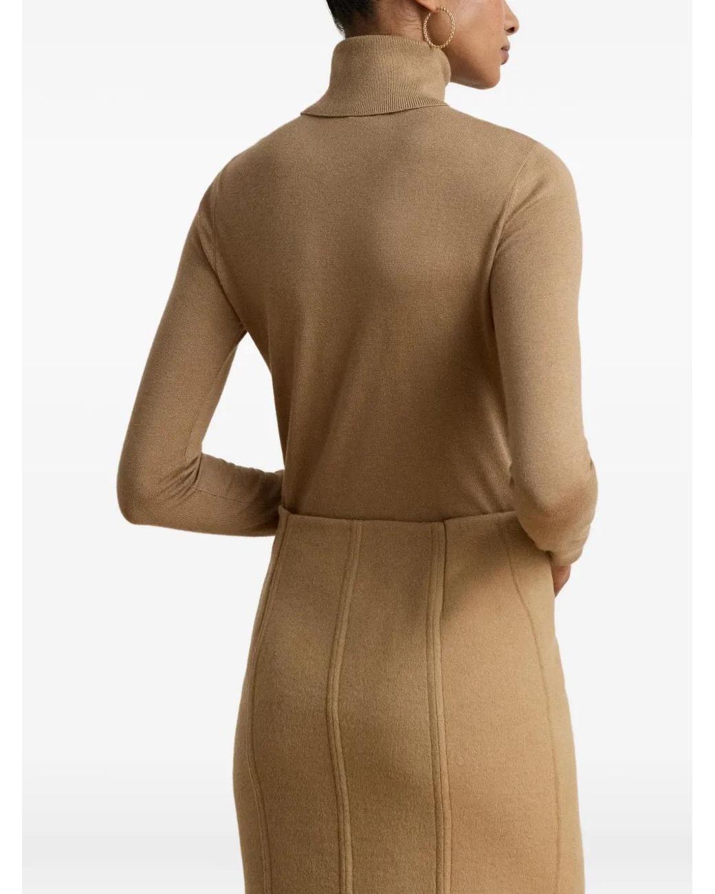 Ralph Lauren Natural Ribbed-Knit Turtleneck Sweater