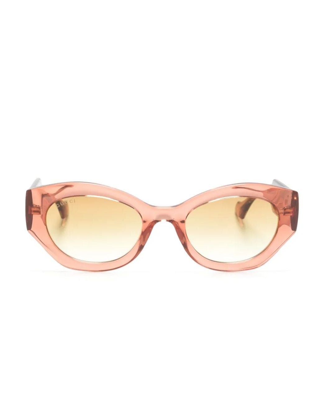 Gucci Pink Interlocking G-Logo Oval-Frame Sunglasses