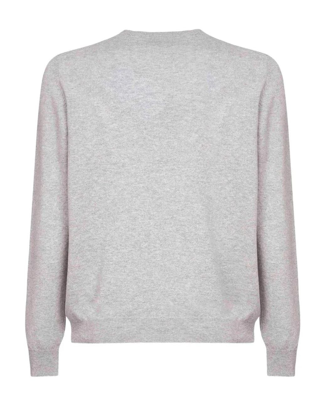 D4.0 Gray Ribbed Crew-Neck Sweater for men
