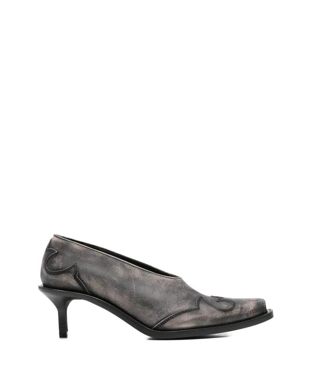 Ann Demeulemeester Gray Leather Pumps