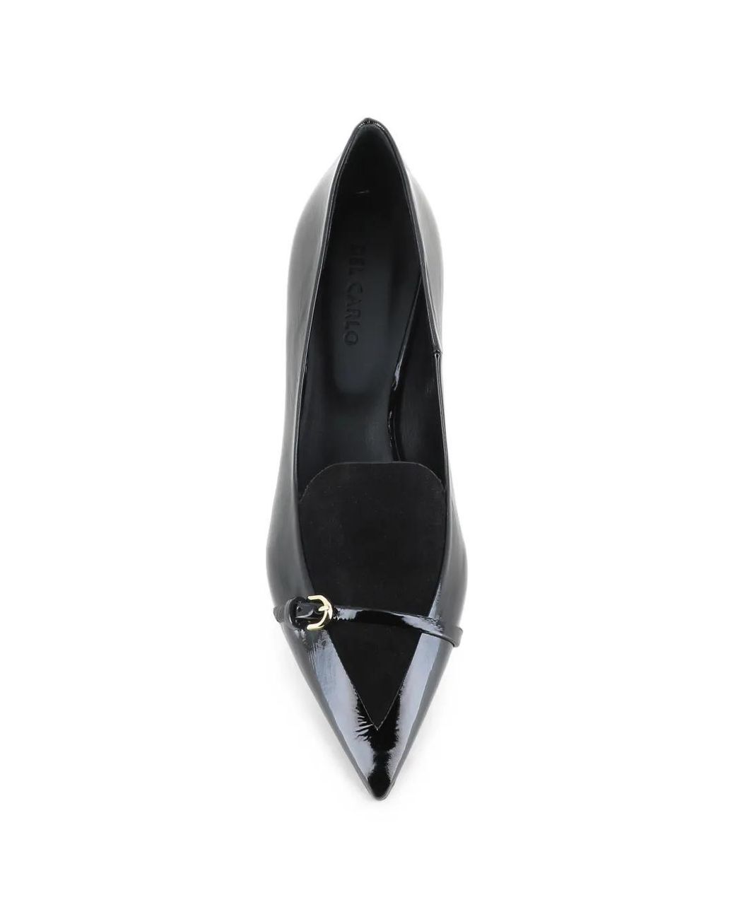Roberto Del Carlo Black Buckle-Detail Pointed-Toe Pumps