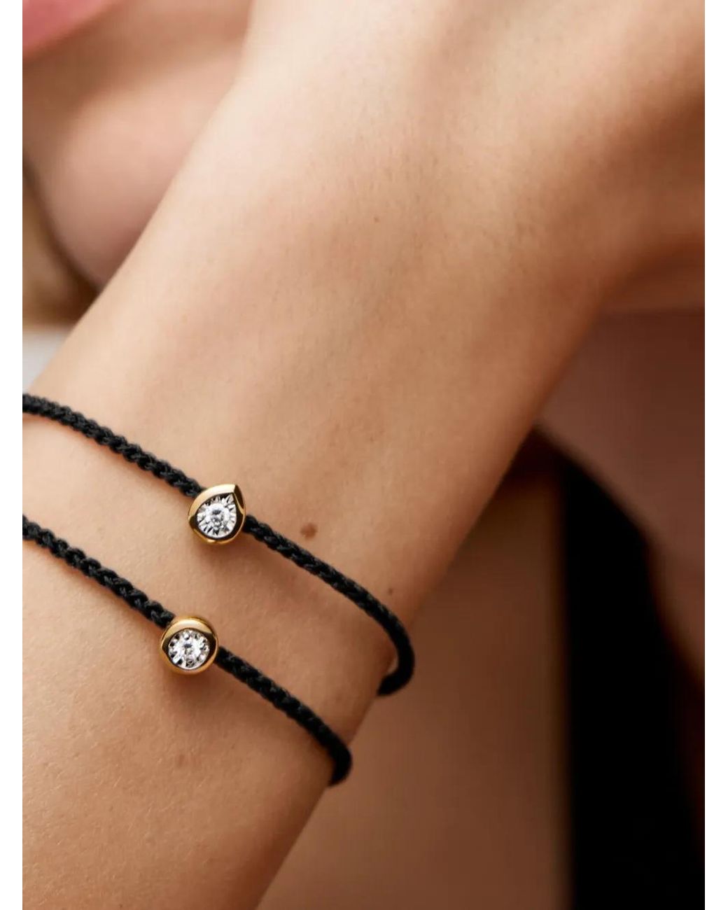 Monica Vinader Metallic Bead Solitaire Diamond Bracelet