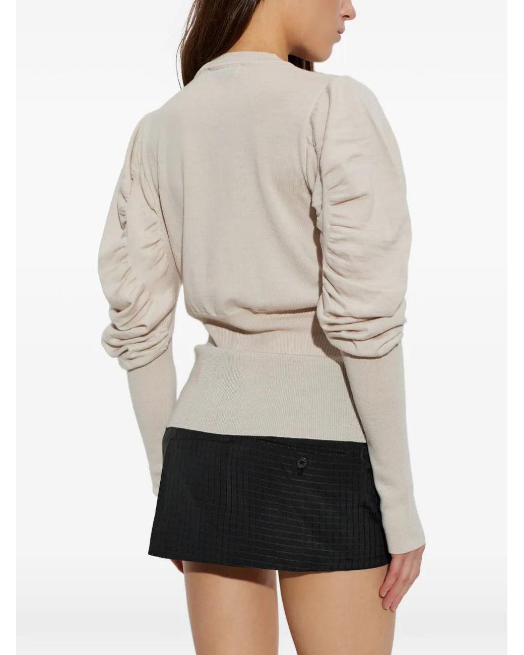 Vivienne Westwood White Cardigan À Broderies Orb Eli À Manches Froncées