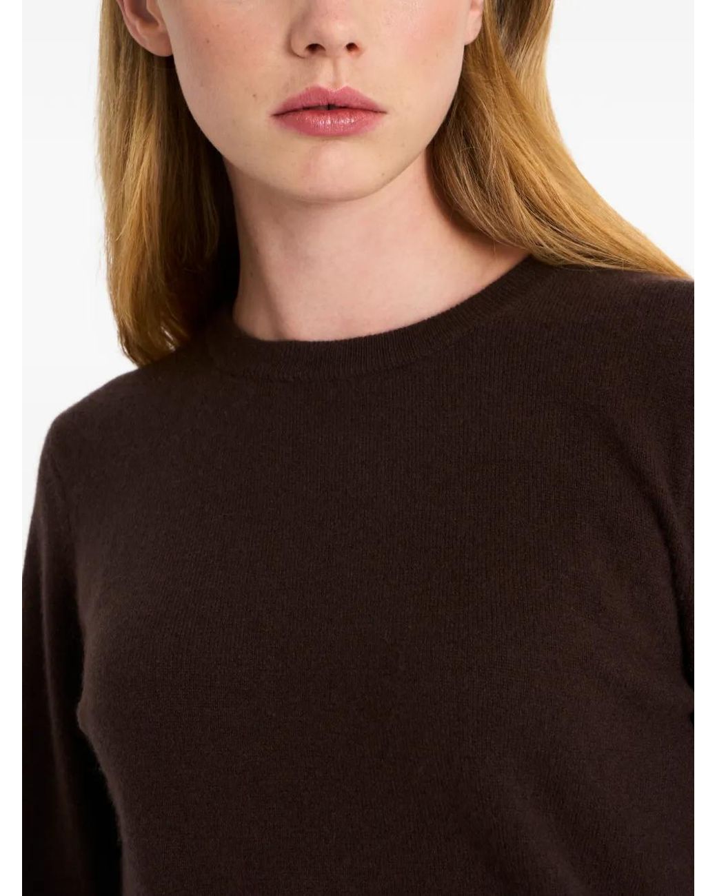 Pringle of Scotland Brown Crew-Neck Cashmere Sweater