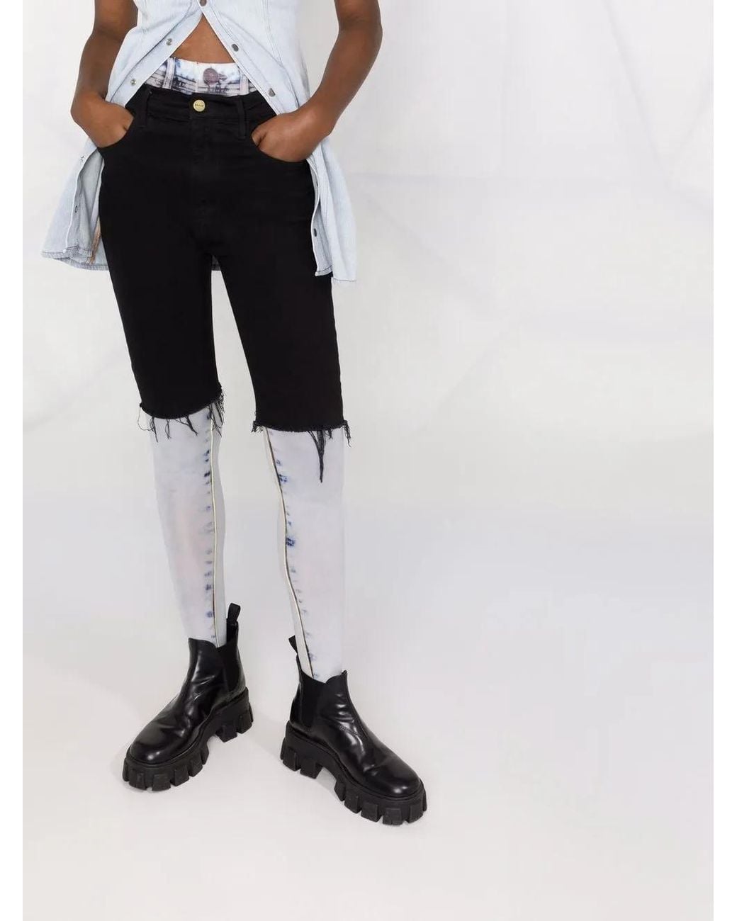 DIESEL White Trompe L'Oeil-Effect Leggings