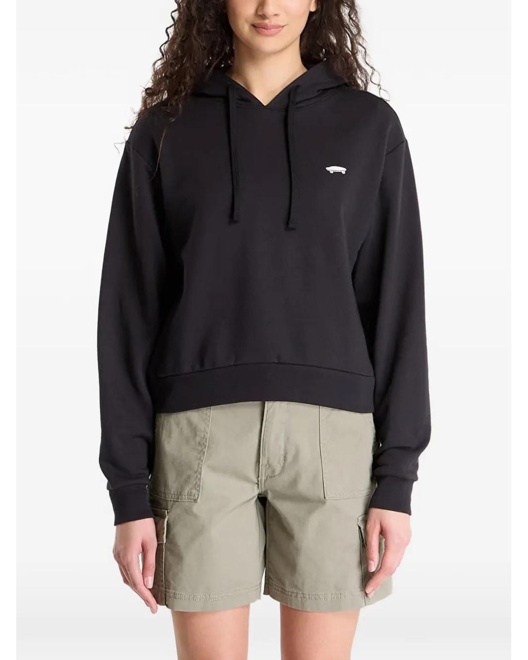 Vans Black W Salton Logo-Patch Hoodie