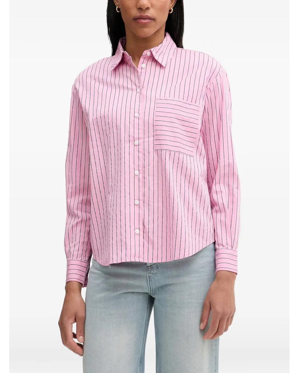 Marc O' Polo Red Chest-Pocket Striped Shirt