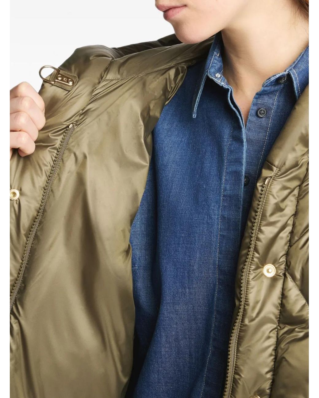 Fay Green Argyle Quilted Puffer Jacket