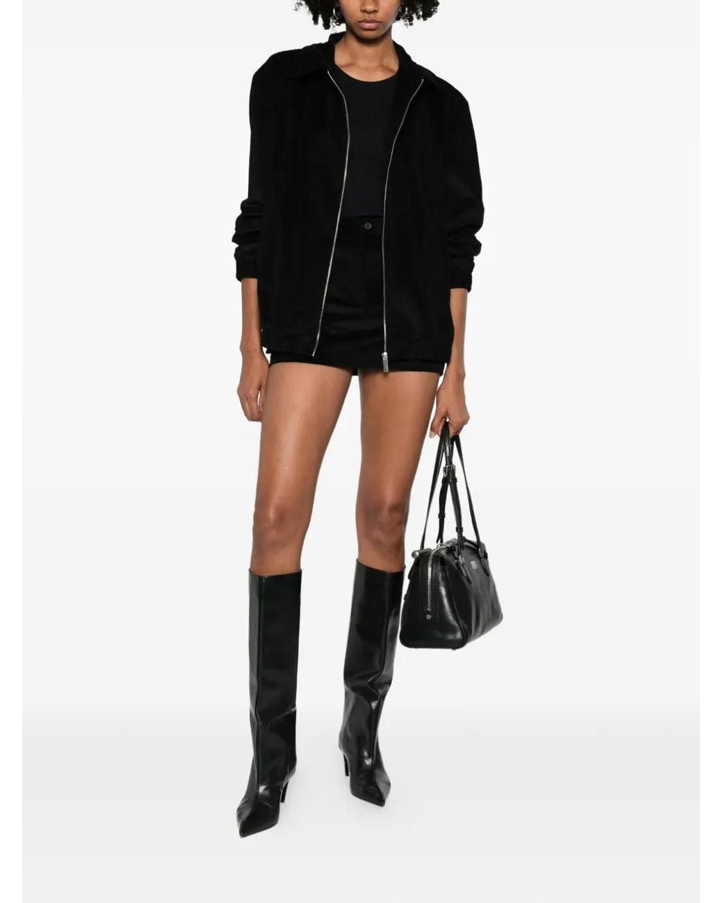 MEDEA Black Zip-Up Bomber Jacket