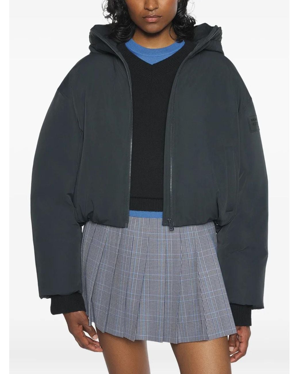 Maison Kitsuné Blue Hooded Zip-Up Puffer Jacket