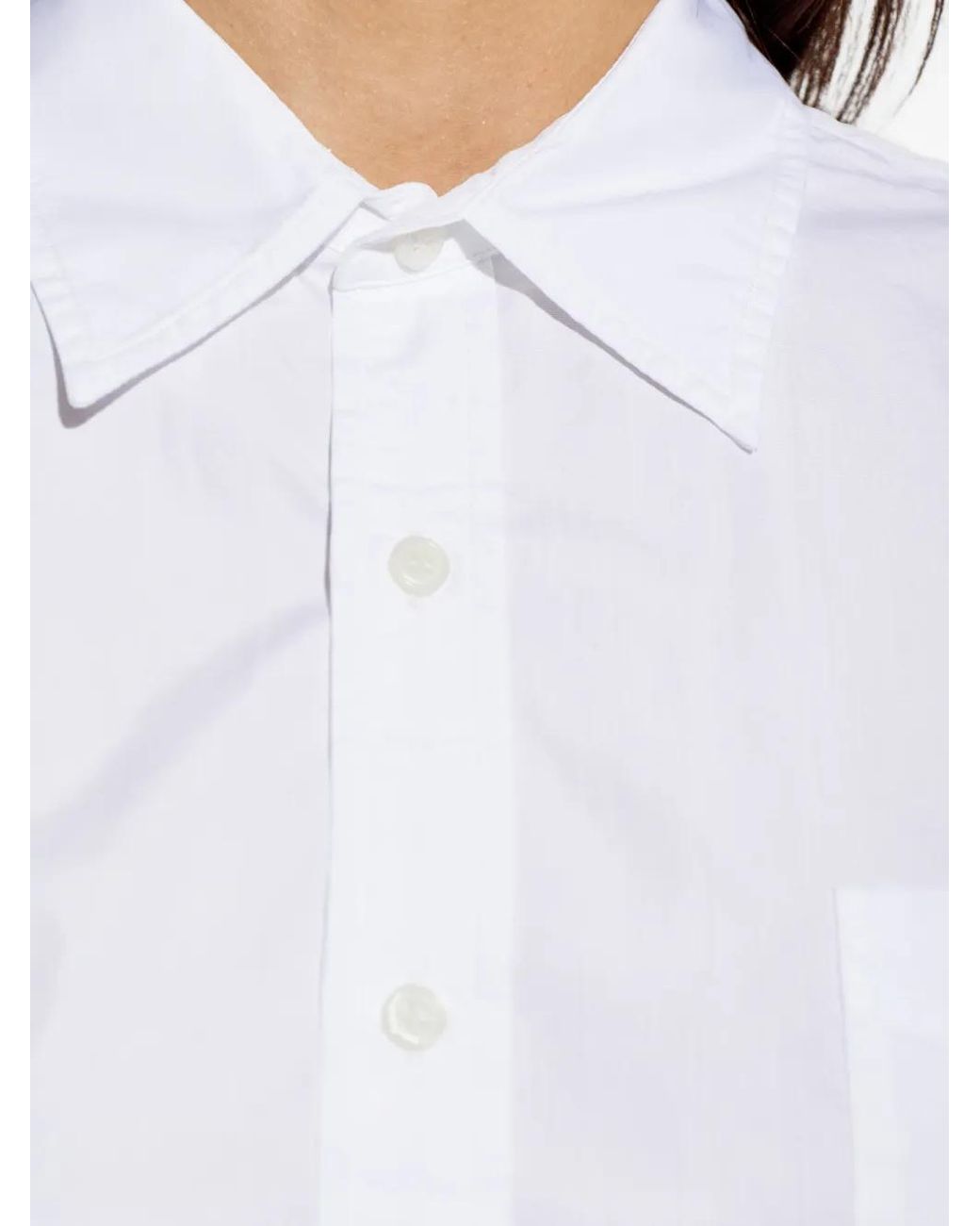 R13 White Cropped Shirt