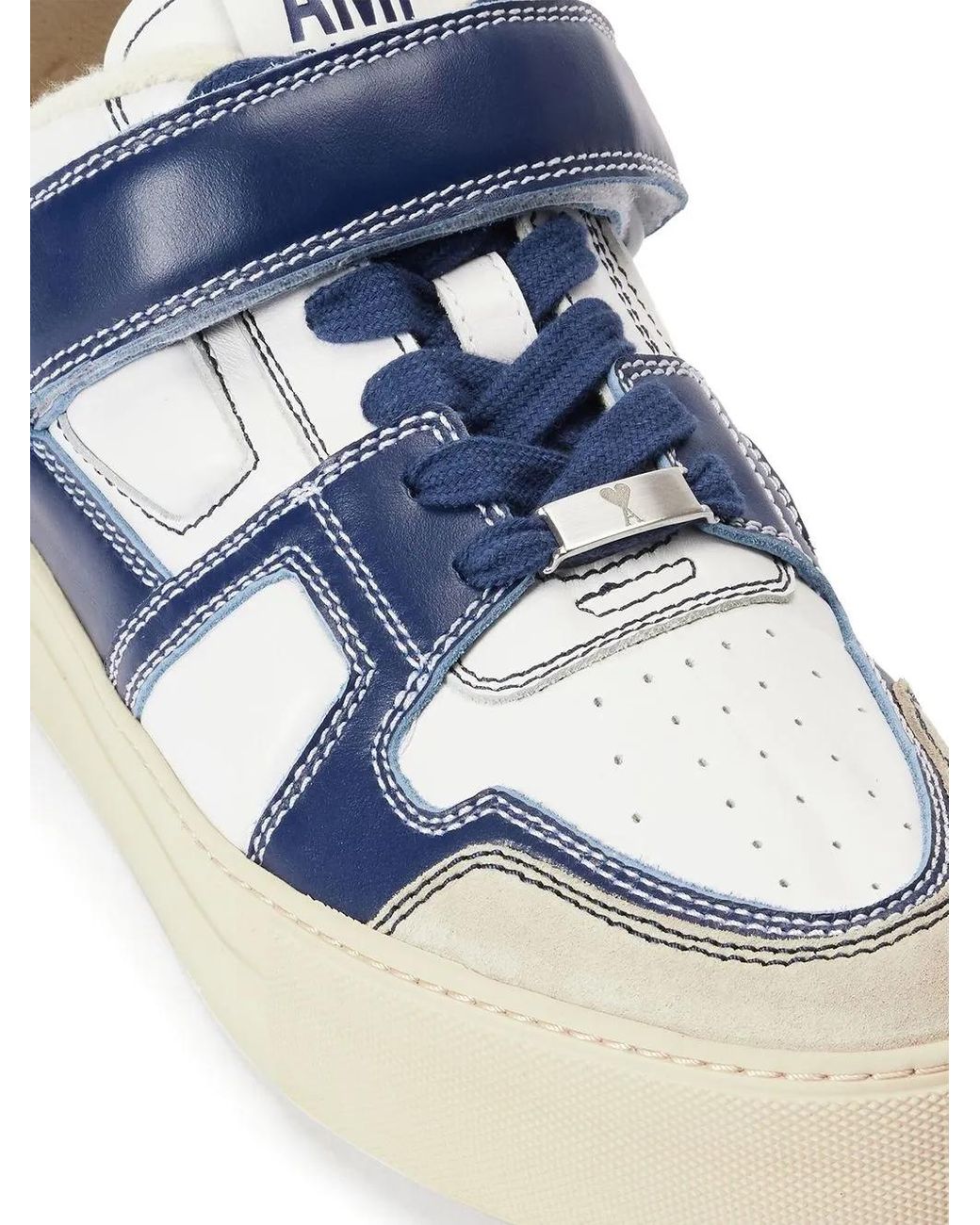 AMI Blue Ami De Coeur Low-Top Sneakers