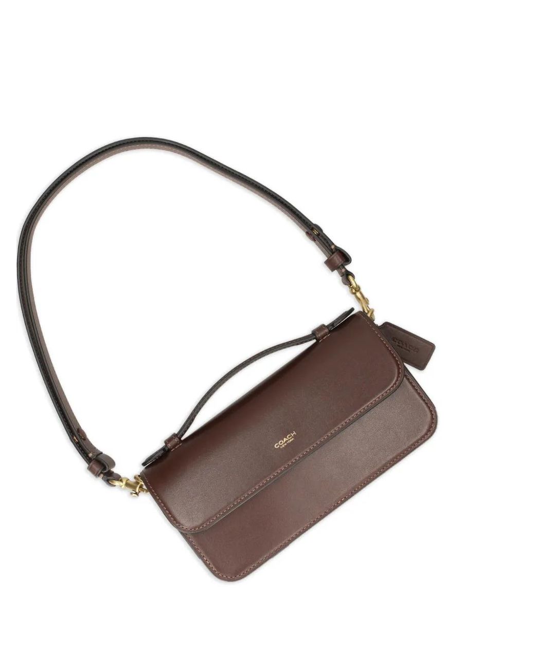 Bolso satchel Elora de piel con asa COACH de color Brown