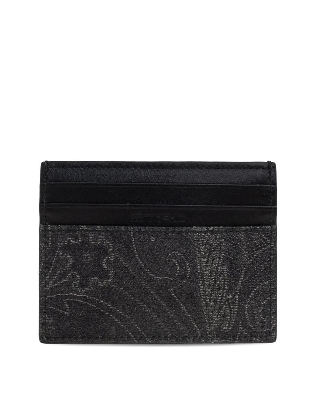 Etro Black Paisley-Patterned Card Holder for men