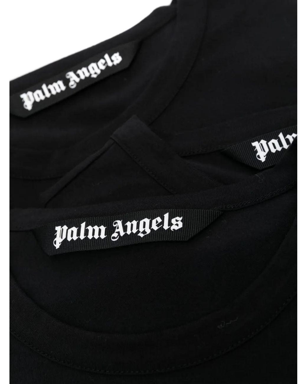 Palm Angels Black Round-Neck Short-Sleeve T-Shirt (Pack Of Three) for men