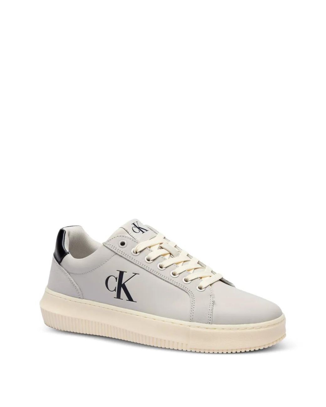 Calvin Klein White Baskets Lacées À Logo Imprimé for men