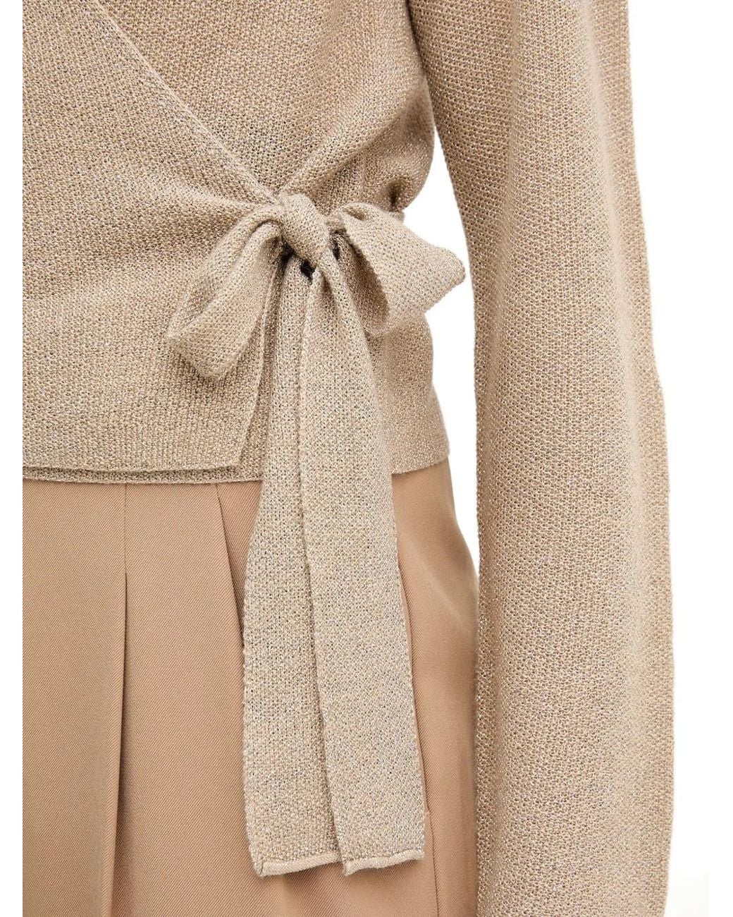 Ouí Natural V-Neck Tie Knitwear