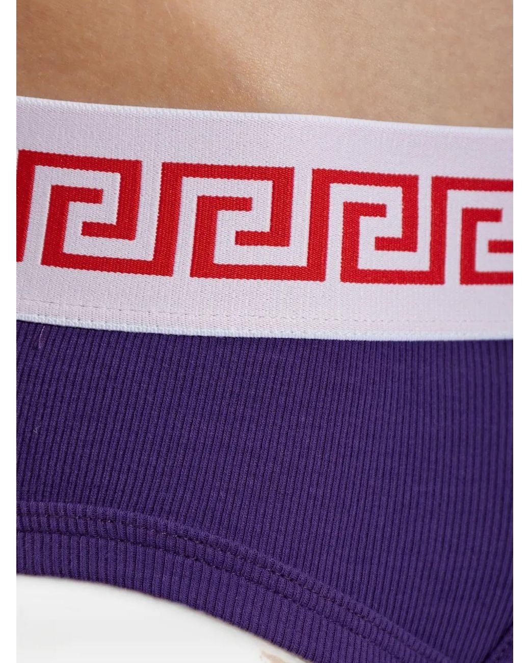 Versace Purple Ribbed Cotton-Jersey Briefs for men