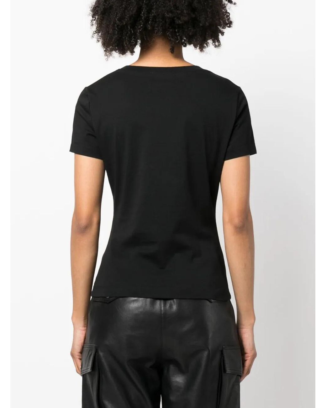 Moschino Black Logo-Print Cotton T-Shirt