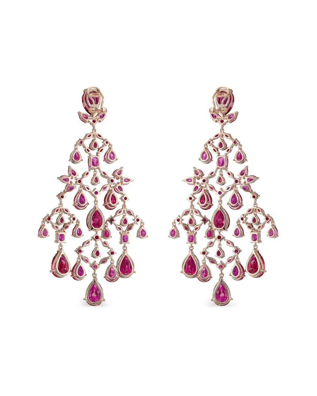 Anabela Chan Red 14Kt Celestial Cascade Ruby Drop Earrings
