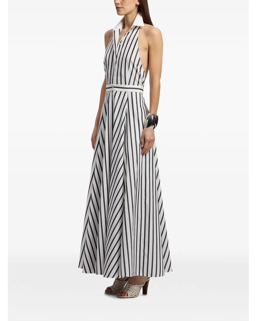 Ralph Lauren White Eldred Striped Cotton Day Dress