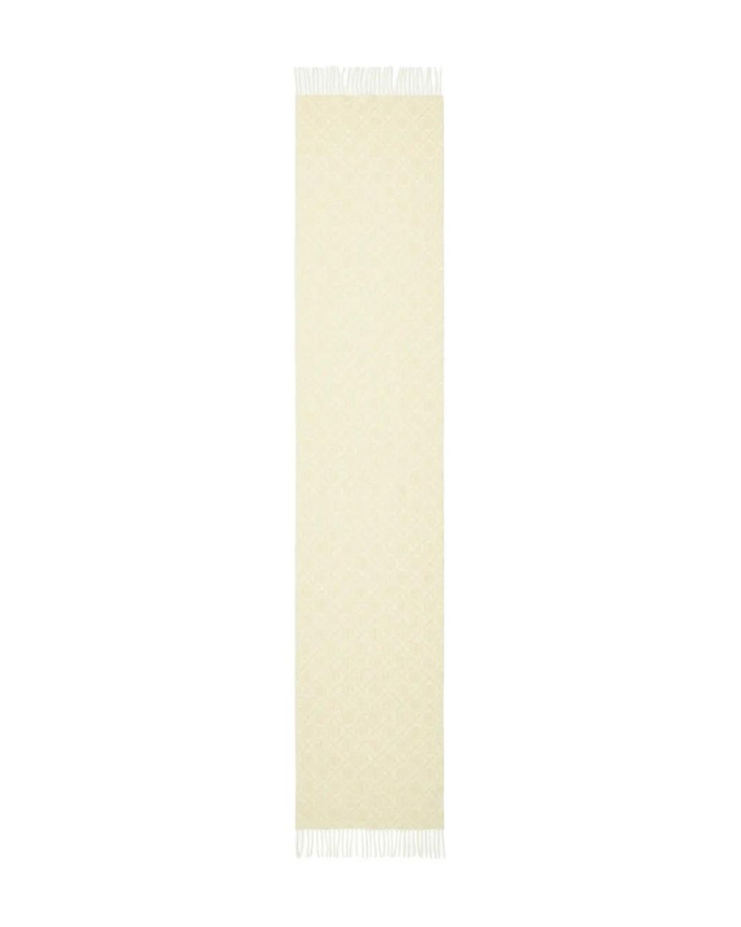 Tory Burch White T-Monogram Oblong Scarf