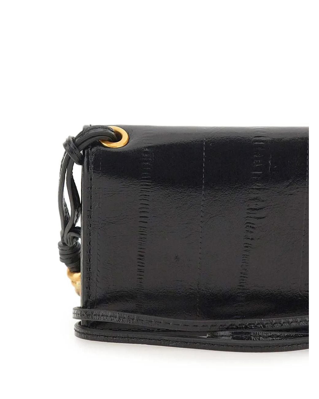 Gianni Chiarini Black Eel-Effect Leather Card Holder
