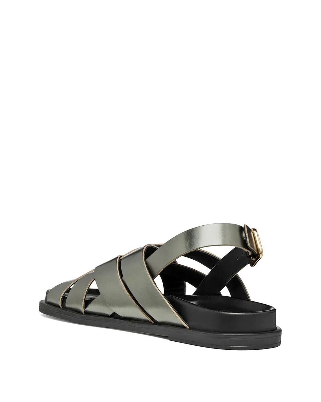 Geox Gray Crossover Metallic-Finish Sandals