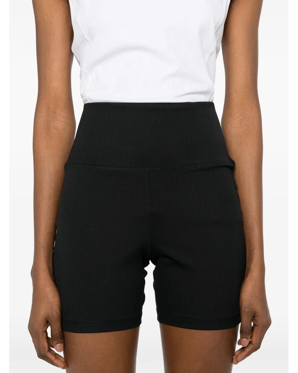 J.Lindeberg Black Elisa Ribbed Biker Shorts