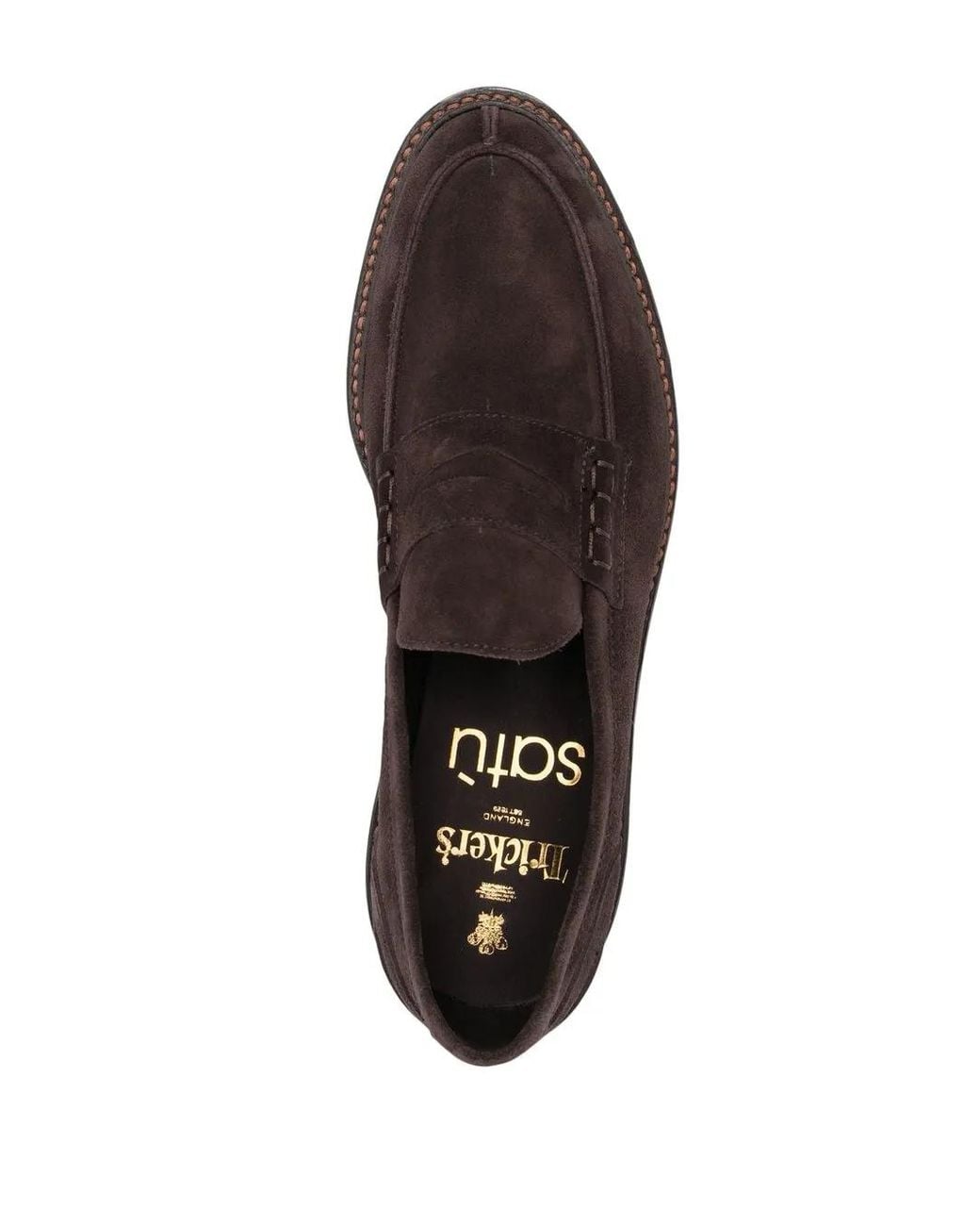 Tricker's Black Adam Suede Penny Loafers for men