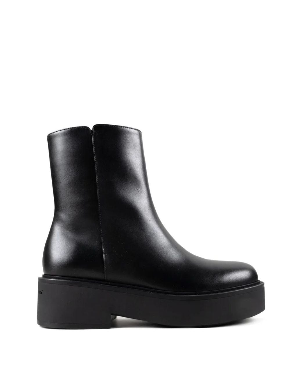 Gianvito Rossi Black Platform Leather Ankle Boots