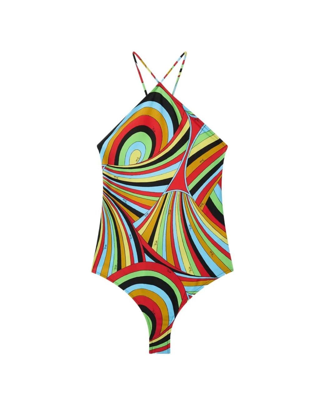 Emilio Pucci White Iride Print Swimsuit