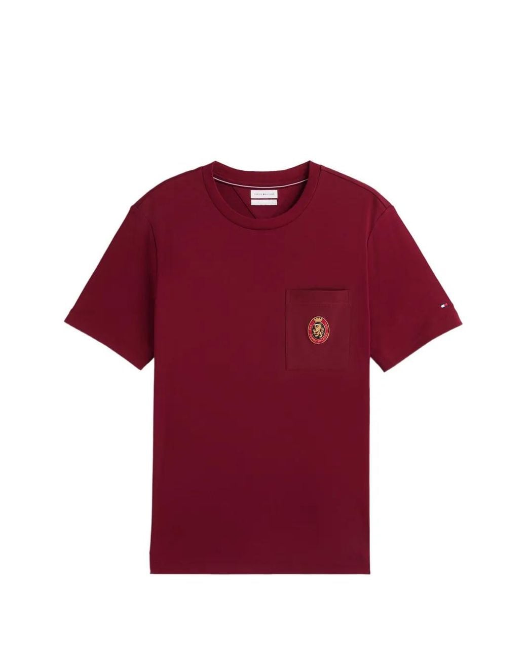 Tommy Hilfiger Red Logo-Patch Pocket T-Shirt for men