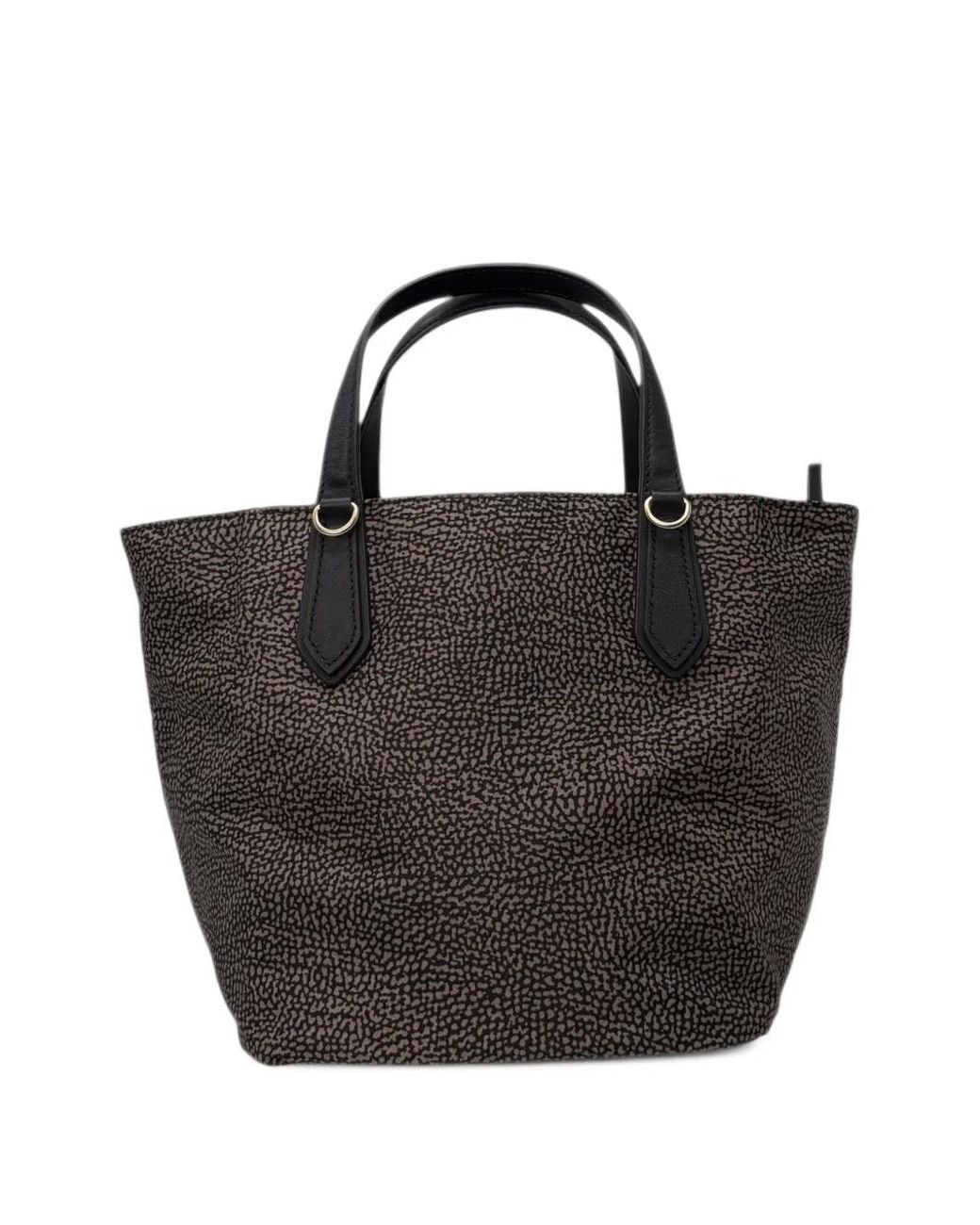 Borbonese Black O.P. Print Tote Bag